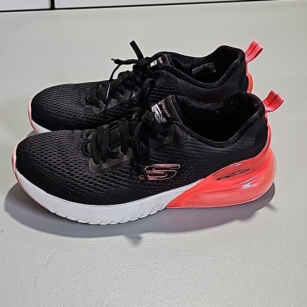 Sketchers air-cooled memory foam black and pink size 7 athletic shoes